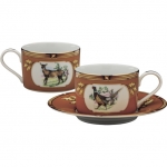 American Wildlife Pheasant/Doe Tea Cup and Saucer 